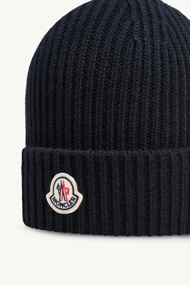 Moncler Logo Patch Ribbed Beanie, photo 3 of 4 from SENSER