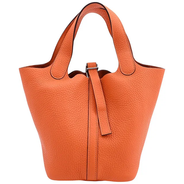 Hermès Picotin PM, orange, manufactured in 2004 in Orange Clemence leather from VINTAGE QOO TOKYO