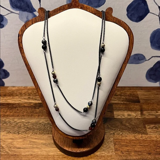 David Yurman Blackened Silver & 18k Gold Multi Gemstone Bead Box Chain Necklace in gold|black from Poshmark