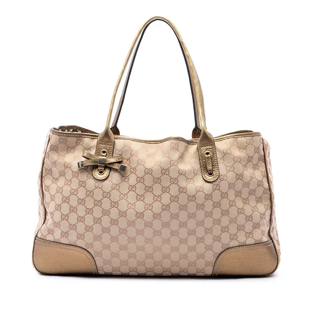 Beige Gucci GG Canvas Princy Tote in Beige Canvas from Designer Revival