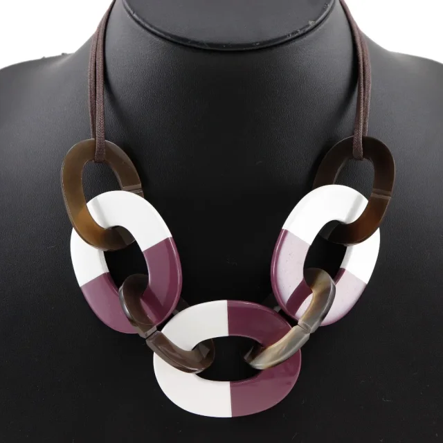 Hermès Lacquer Buffalo Horn Necklace in Brown Others from LuxUness, photo 2 of 10
