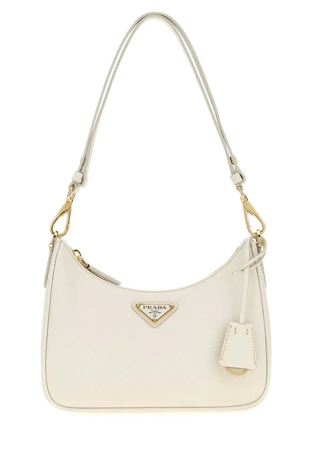 Prada Saffiano Leather Shoulder Bag — White in White Saffiano leather from HEWI