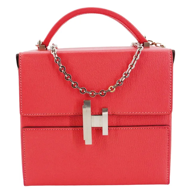 Hermès Cinhetic Boxy Leather Top Handle Shoulder Bag Pink in Pink Leather from Dallas Designer Handbags