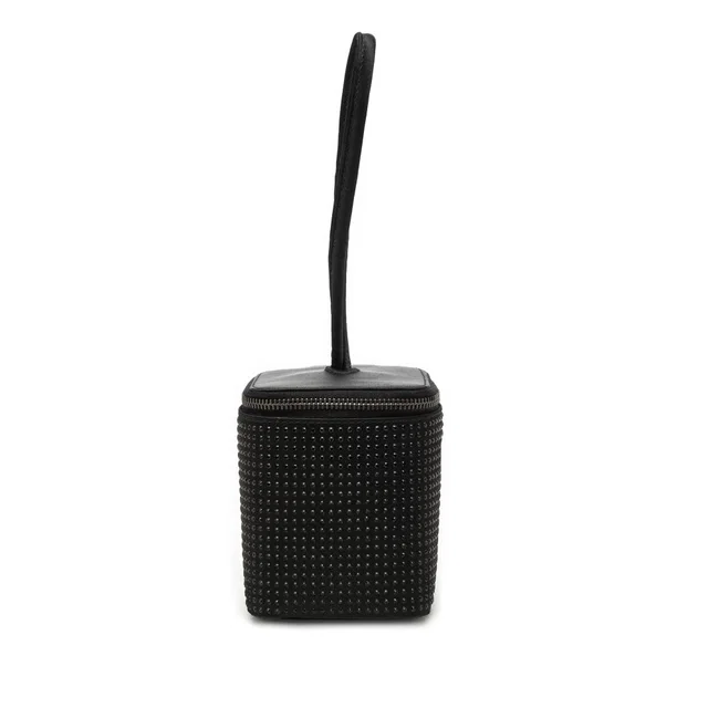 Black Gucci Studded Leather Vanity Bag in Black Leather from Designer Revival