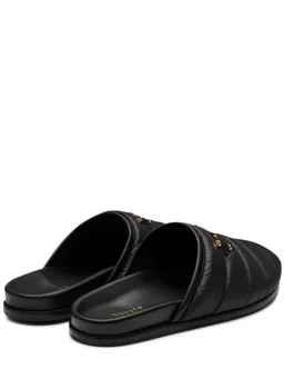 Hyusto Wide Band Slide Sandals in 80% Polyester, 20% Calf, photo 4 of 6 from LUISAVIAROMA
