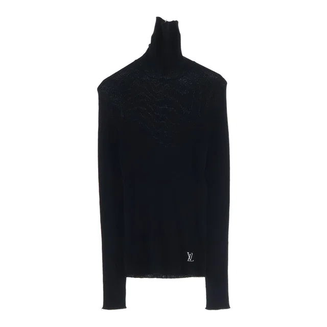 Louis Vuitton Long Sleeved Wool Knit Sweater Long Sleeve Black in Black Wool from The Reluxe
