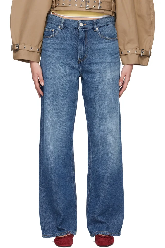 GANNI Blue Baggy Heavy Izey Denim Jeans, image 1 of 1 from SSENSE