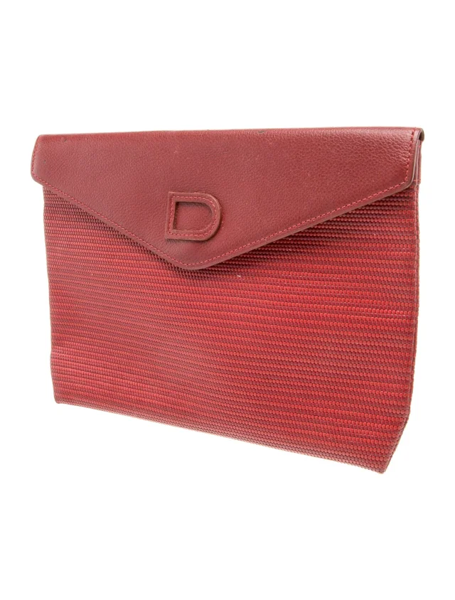Delvaux Leather Clutch in red Leather from The RealReal, photo 3 of 6