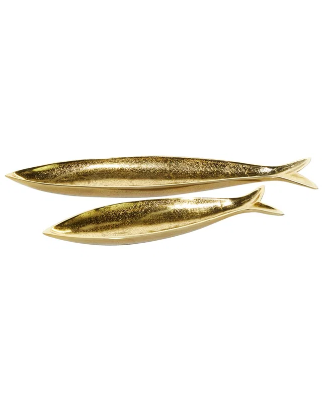 CosmoLiving by Cosmopolitan Set of 2 Aluminum Fish Decor, image 1 of 1 from Rue La La