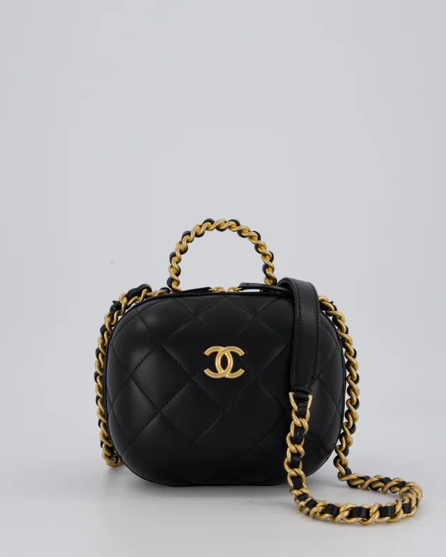 Chanel CC Bubble Vanity Case Top Handle Bag in Lambskin from Sellier