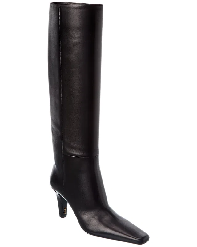 Saint Laurent Jill 75 Leather Knee-High Boot, image 1 of 1 from Rue La La