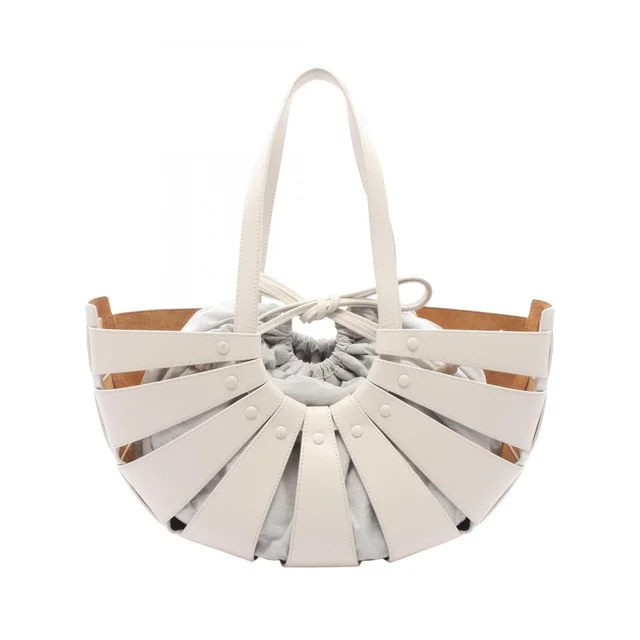 Bottega Veneta Shoulder Bag the Shell White Leather in White Leather from The Reluxe