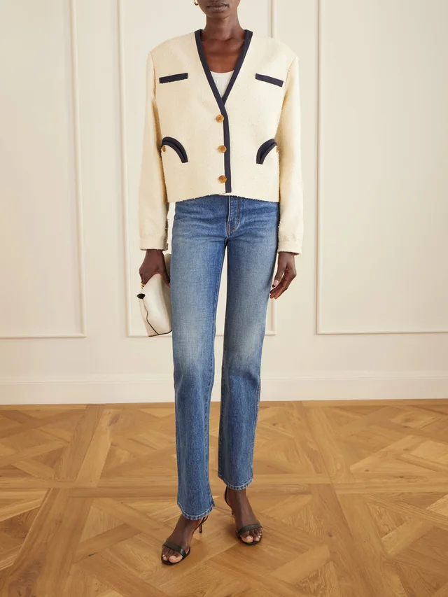 BLAZÉ MILANO Orinda Riviera cropped cotton-blend bouclé blazer in Beige, photo 2 of 2 from NET-A-PORTER (Canada)