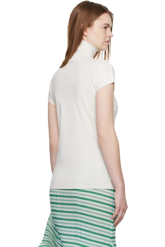ISSEY MIYAKE White December Cotton Baguette Turtleneck, photo 3 of 4 from SSENSE