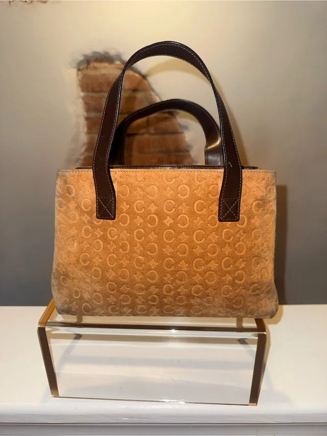 Celine Vintage C Macadam Suede Leather Tote Handbag Tan Brown Mc99/2 in brown|red|neutral Suede from Poshmark