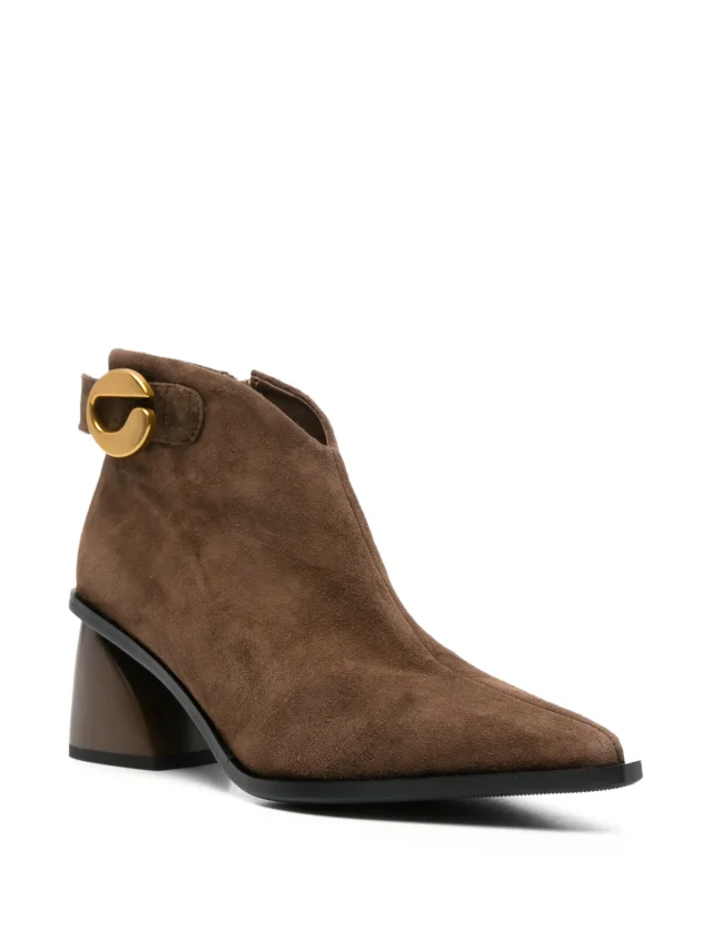 SERGIO MORETTI FIRENZE sculptural-heel suede ankle boots, photo 2 of 2 from FARFETCH