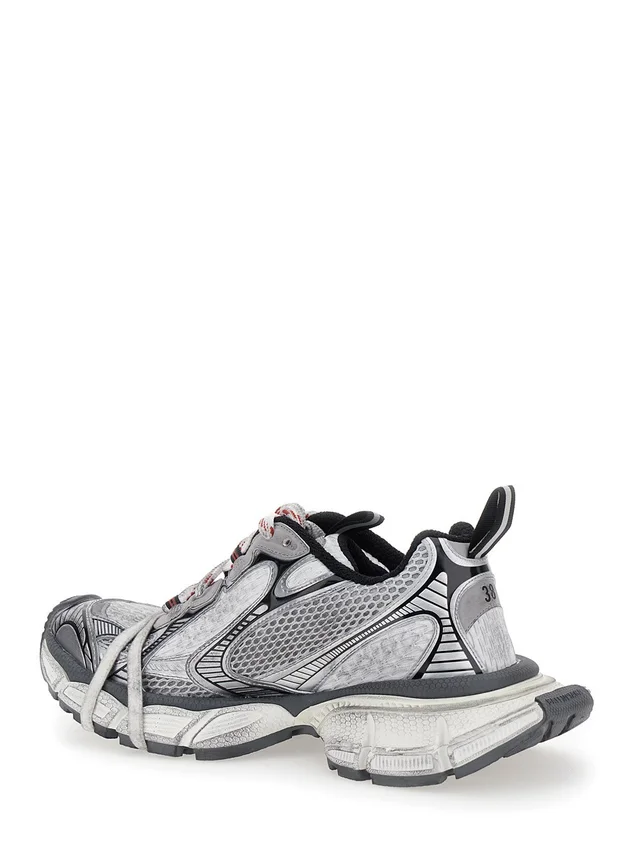 BALENCIAGA Sneakers '3XL' with Logo on the Toe in Metallic Tech Fabric Mix for Women in Grey 55% Polyurethane 45% Polyester, photo 6 of 8 from Gaudenzi Boutique