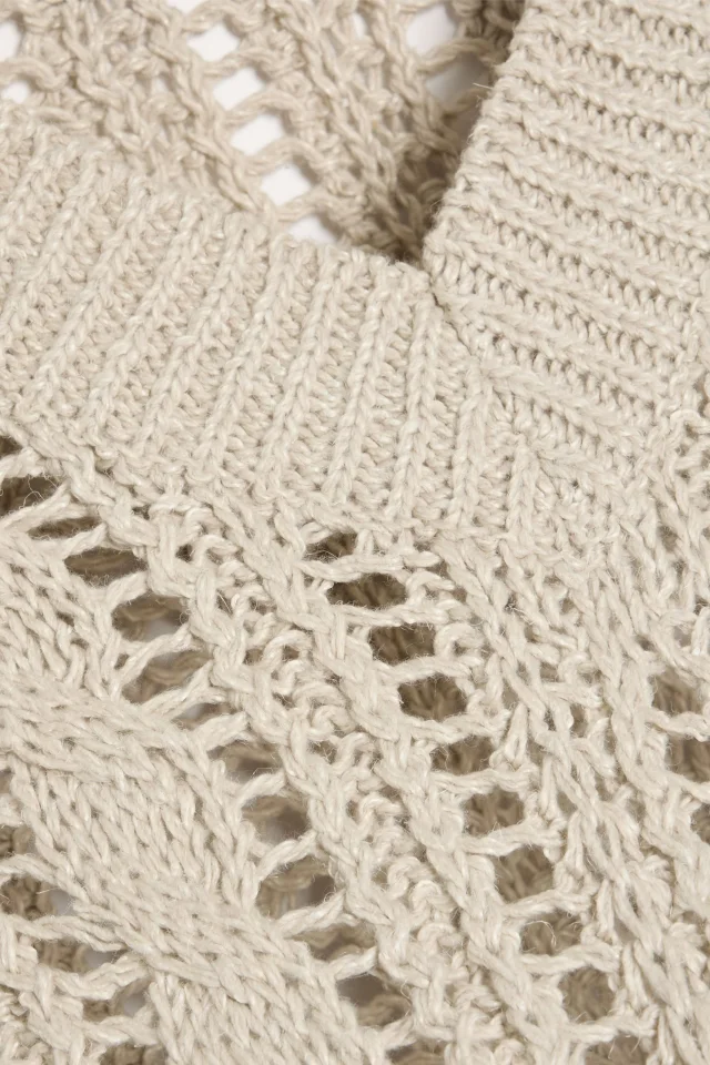 Brunello Cucinelli Cable and Open-Knit Jute-Blend V-Neck Sweater, photo 4 of 4 from THE OUTNET