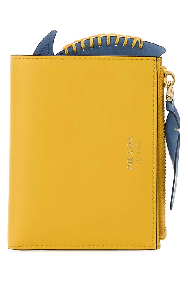 Prada Lampo Wallet — Yellow in Yellow Calfskin from HEWI