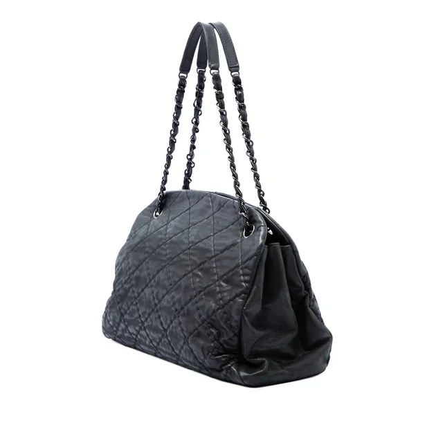 Black Chanel Large Quilted Iridescent Calfskin Just Mademoiselle Shoulder Bag in Black Calfskin from Designer Revival, photo 2 of 2