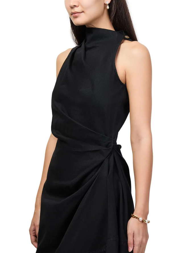 MCQUEEN Denim mini dress in Black 100% cotton, photo 4 of 6 from 24S (US)