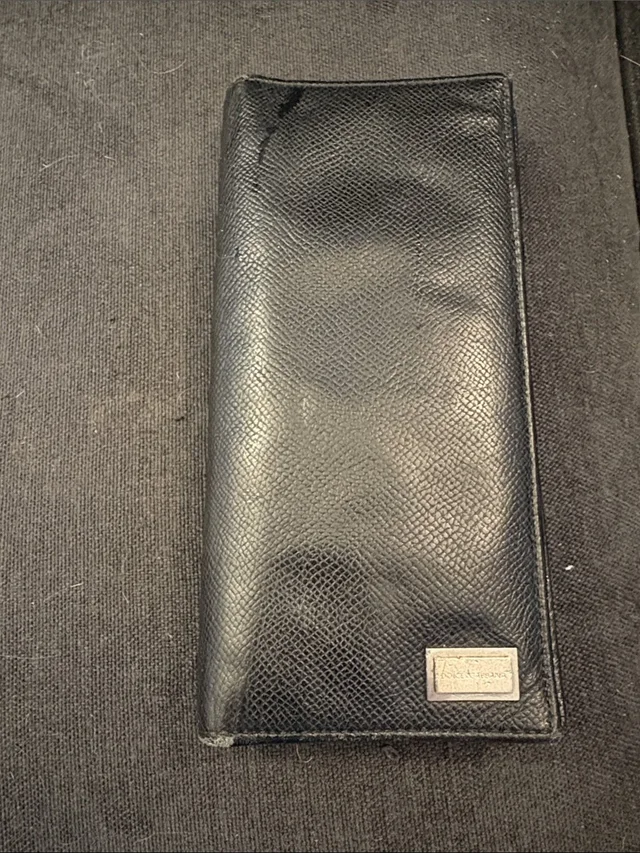 Dolce & Gabbana Textured Long Card Holder in black Leather from Poshmark