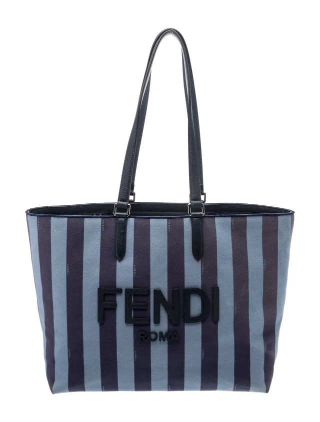 Fendi Pequin Jacquard Tote 2024 in purple|blue Canvas from The RealReal