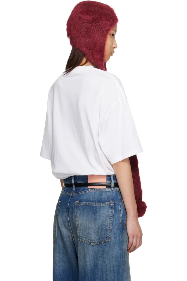 Acne Studios Red Mohair Earflap Hood, photo 3 of 3 from SSENSE