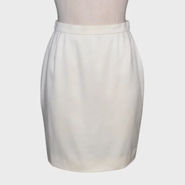 Escada Wool Blend Pencil Skirt in white Wool from Poshmark