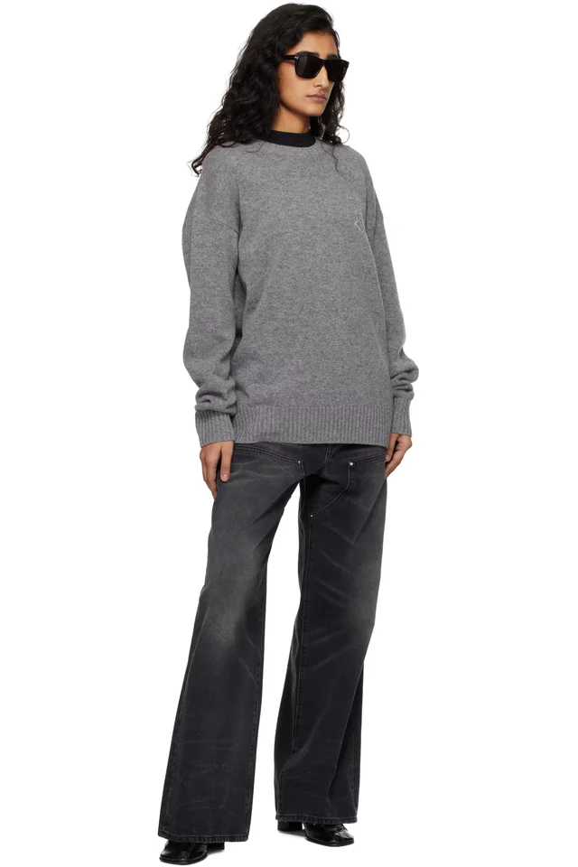 AMIRI Gray MA Applique Sweater, photo 4 of 4 from SSENSE