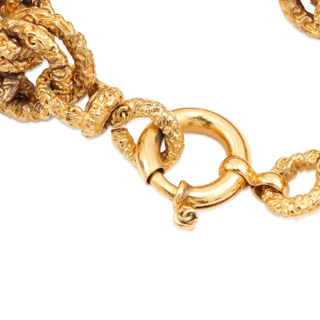 Chanel CC Logo Lava Motif Bracelet Gold Metal in Gold from GALLERY RARE, photo 5 of 11