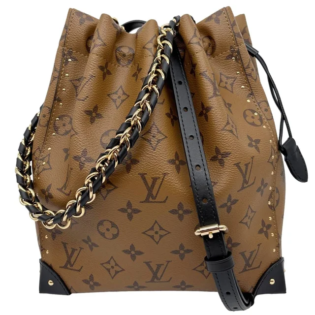Louis Vuitton Noe Trunk PM Reverse Monogram Canvas Bucket Bag Brown in Brown Coated canvas from Dallas Designer Handbags