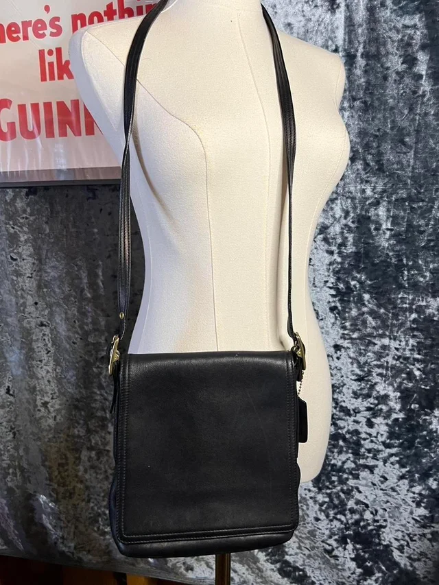 Coach Women's Crossbody bags - Black in black Leather from Depop