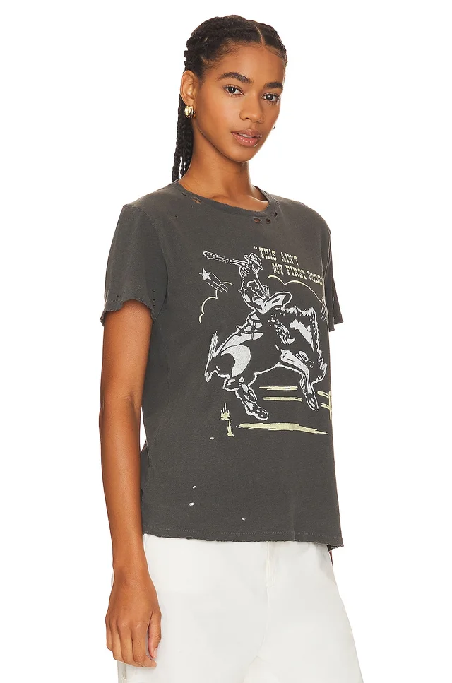 Junk Food Ain't My First Rodeo Tee in Vintage Black, photo 2 of 4 from REVOLVE (Canada)