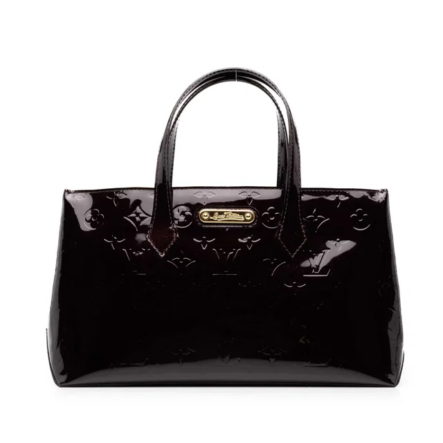 Purple Louis Vuitton Monogram Vernis Wilshire PM Handbag in Purple Leather from Designer Revival