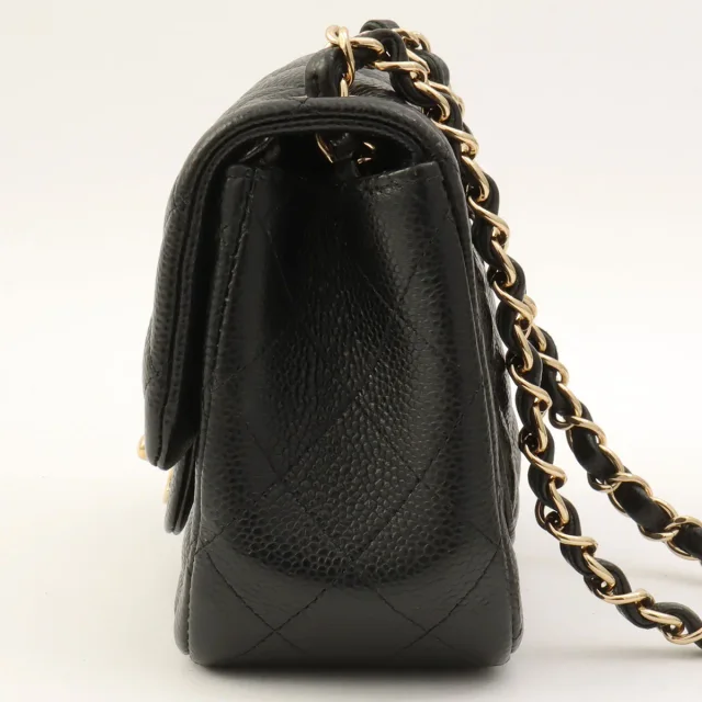 Chanel Around 2018, Capucine Classic Flap Chain Bag Mini Black from VINTAGE QOO TOKYO, photo 4 of 12
