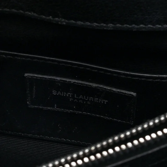 Saint Laurent Sheepskin Matelasse Chevron Monogram Large College Satchel Black Tulip in Black Leather from FASHIONPHILE, photo 6 of 9