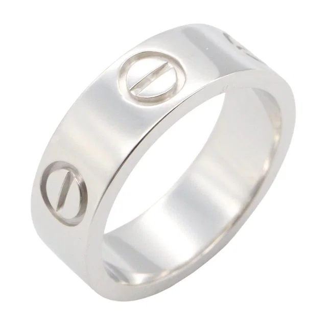 Cartier Love Au750 White Gold Ring Size 7 in White from LuxUness