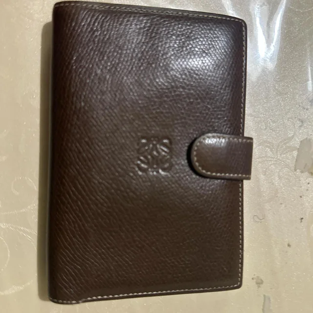 Loewe Women's Wallets - Brown/Burgundy in brown|red Leather from Depop, photo 1 of 1