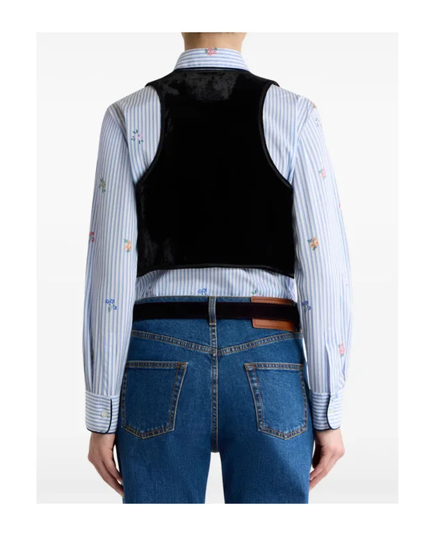Etro CROPPED VELVET WAISTCOAT WITH EMBROIDERY AND BEADS, photo 3 of 5 from SENSER