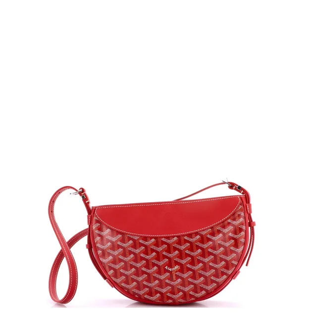 Goyard Hirondelle Shoulder Bag Coated Canvas and Leather in red Coated canvas from Rebag