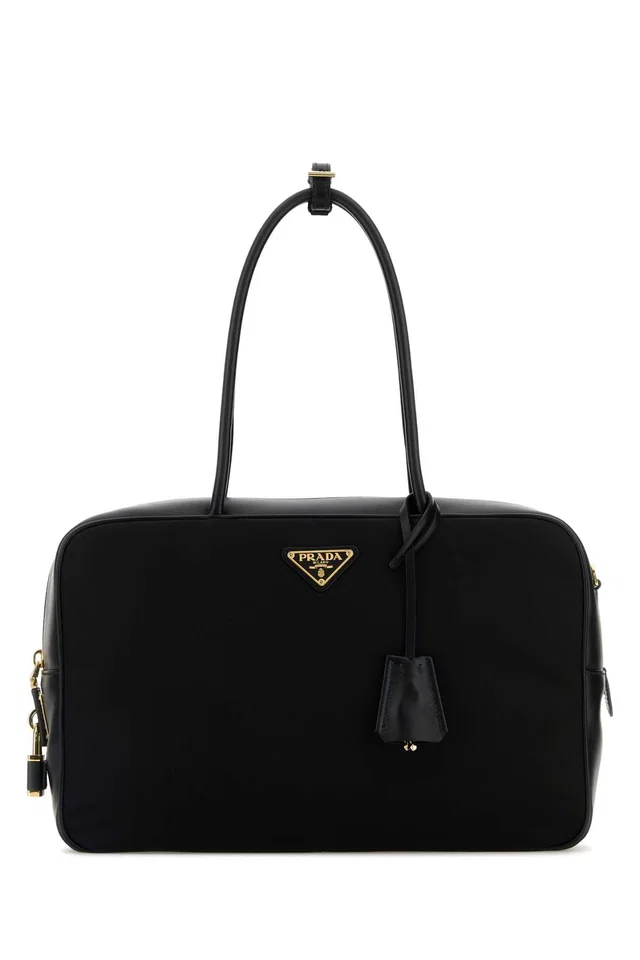 Prada Tessuti Top Handle Bag — Black Poliammidericiclata-vitello in Black Calfskin from HEWI