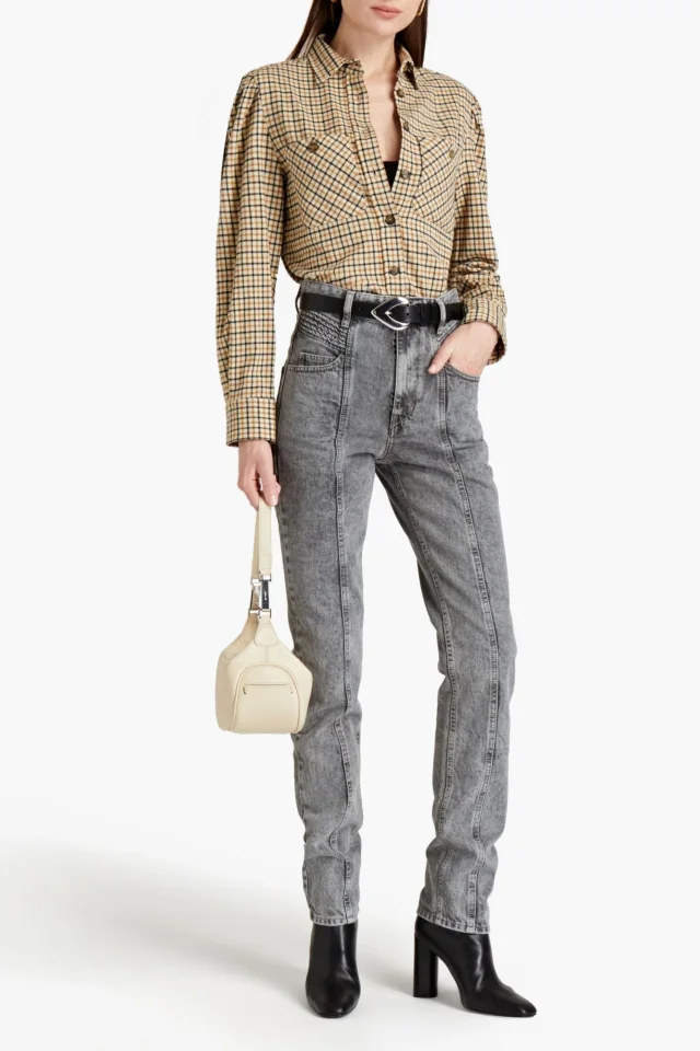 Marant Étoile Hominy Pintucked High-Rise Slim-Leg Jeans, photo 2 of 4 from THE OUTNET
