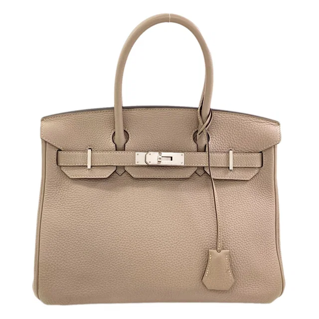 Hermès Birkin 30 Silver Handbag Togo in Silver Togo leather from The Reluxe