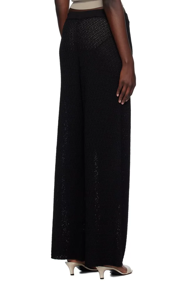 TOTEME Black Wide-Leg Trousers, photo 3 of 4 from SSENSE