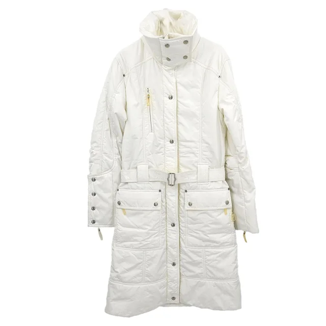 Dior Single Breasted Coat White #38 in White Nylon from AMORE Vintage Tokyo