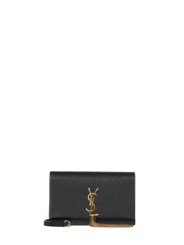 Saint Laurent Kate Wallet — Black Calf Leather in Black Calfskin from HEWI