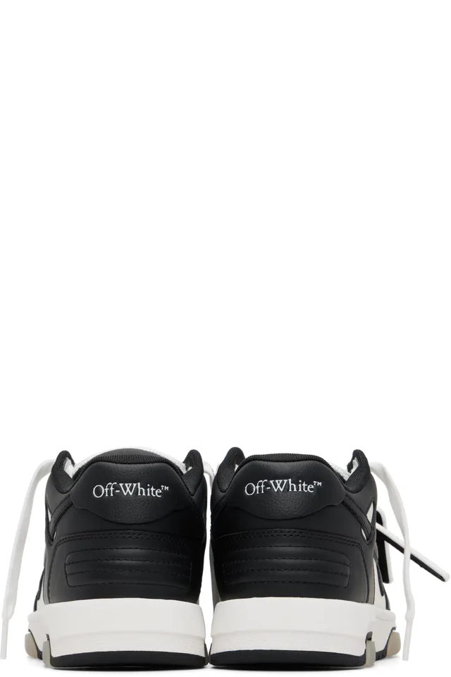 Off-White Black & White 'Out Of Office' Calf Leather Sneakers, photo 2 of 5 from SSENSE