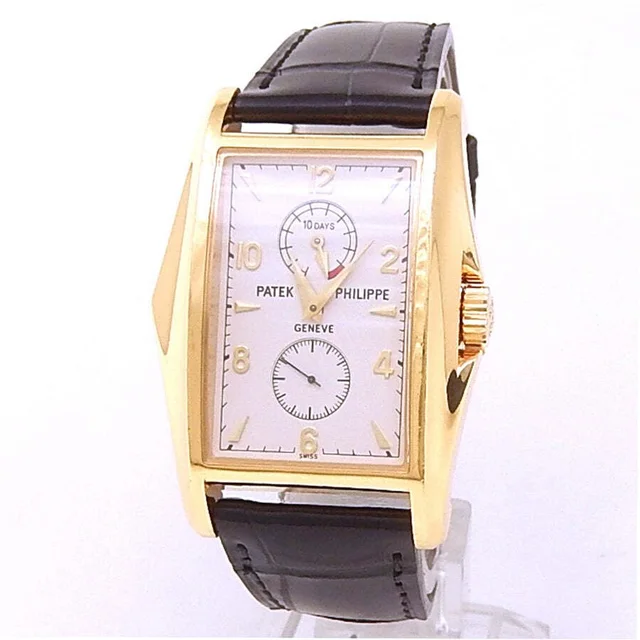Patek Philippe Gondolo 10 Days Power Reserve Hand Wind Silver Dial Mens Watch 5100J in yellow|silver|gold|gray|black Leather from Jomashop.com