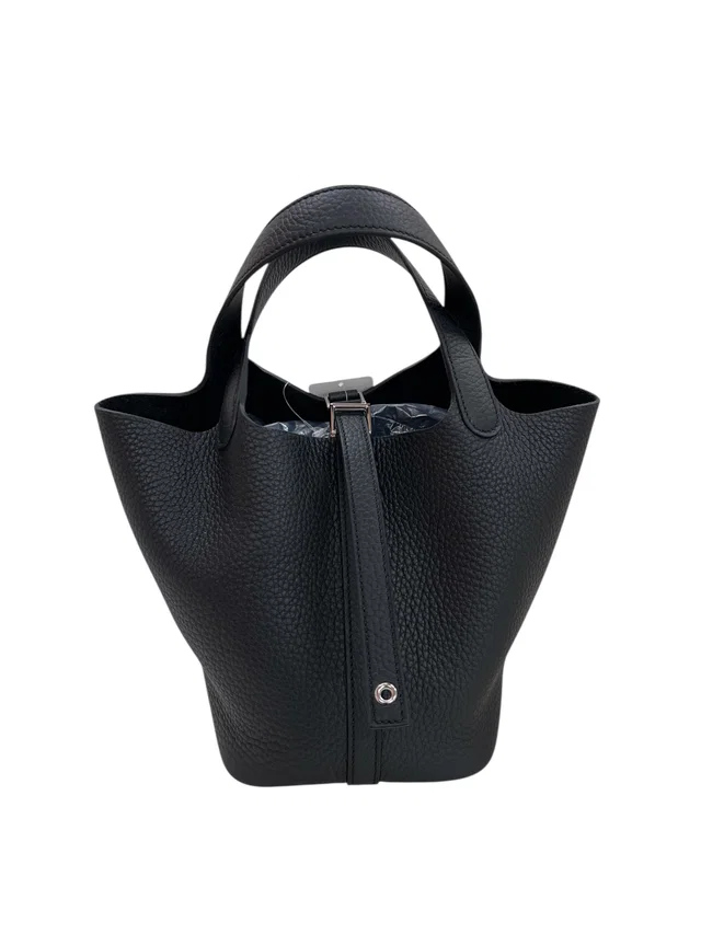 Hermès Evelyn PM Black Clemence PHW #K in Black Clemence leather from Luxury Promise